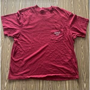 Abercrombie & Fitch Staff Short Sleeve Red Pullover Shirt Size Large 24